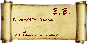 Bukszár Barna névjegykártya