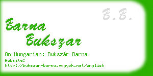 barna bukszar business card