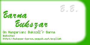 barna bukszar business card